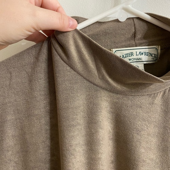 Vintage Frazier Lawrence mockneck taupe top size 1x - Picture 6 of 6